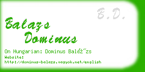 balazs dominus business card